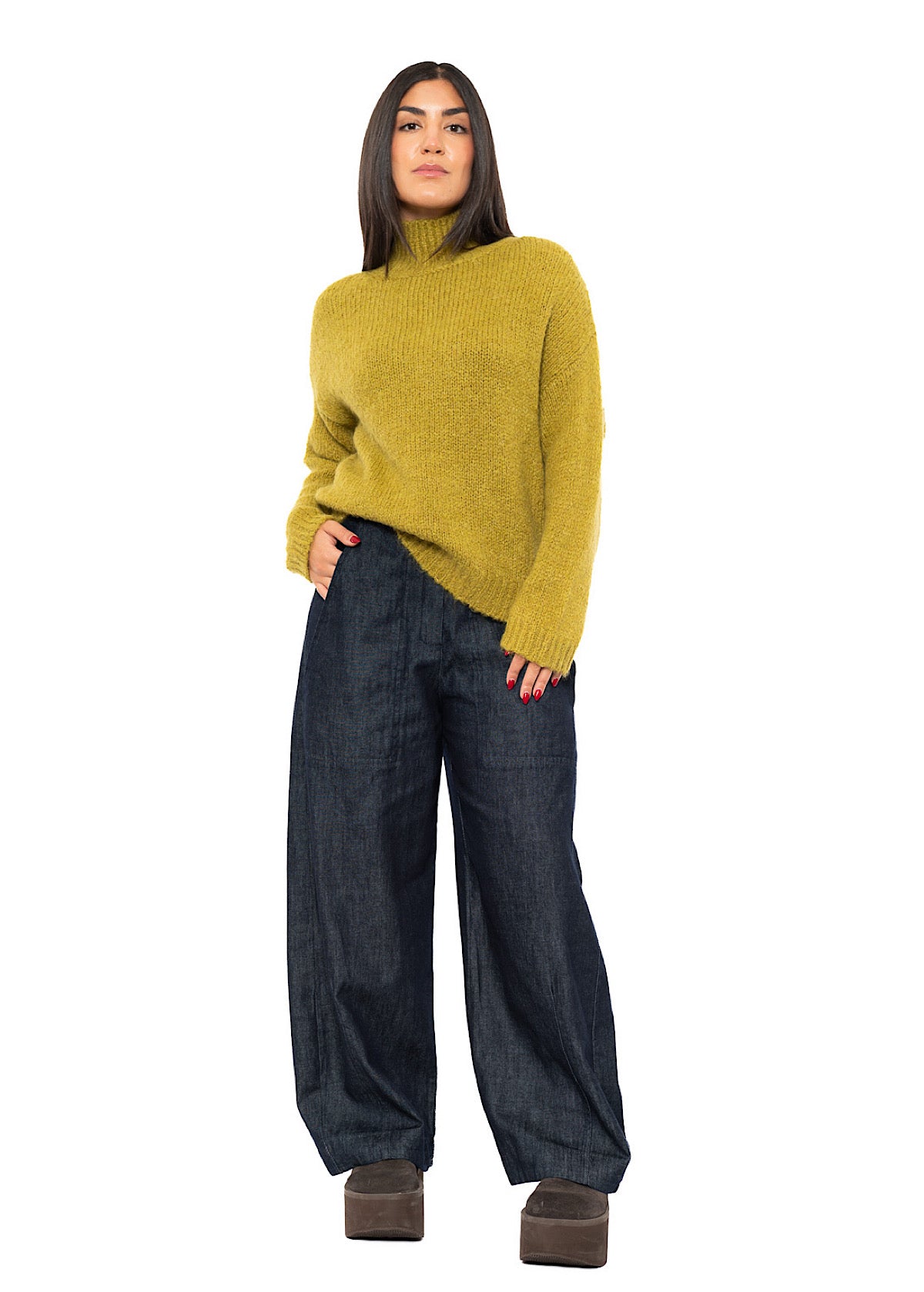 RELAXED HIGH NECKLINE PULLOVER