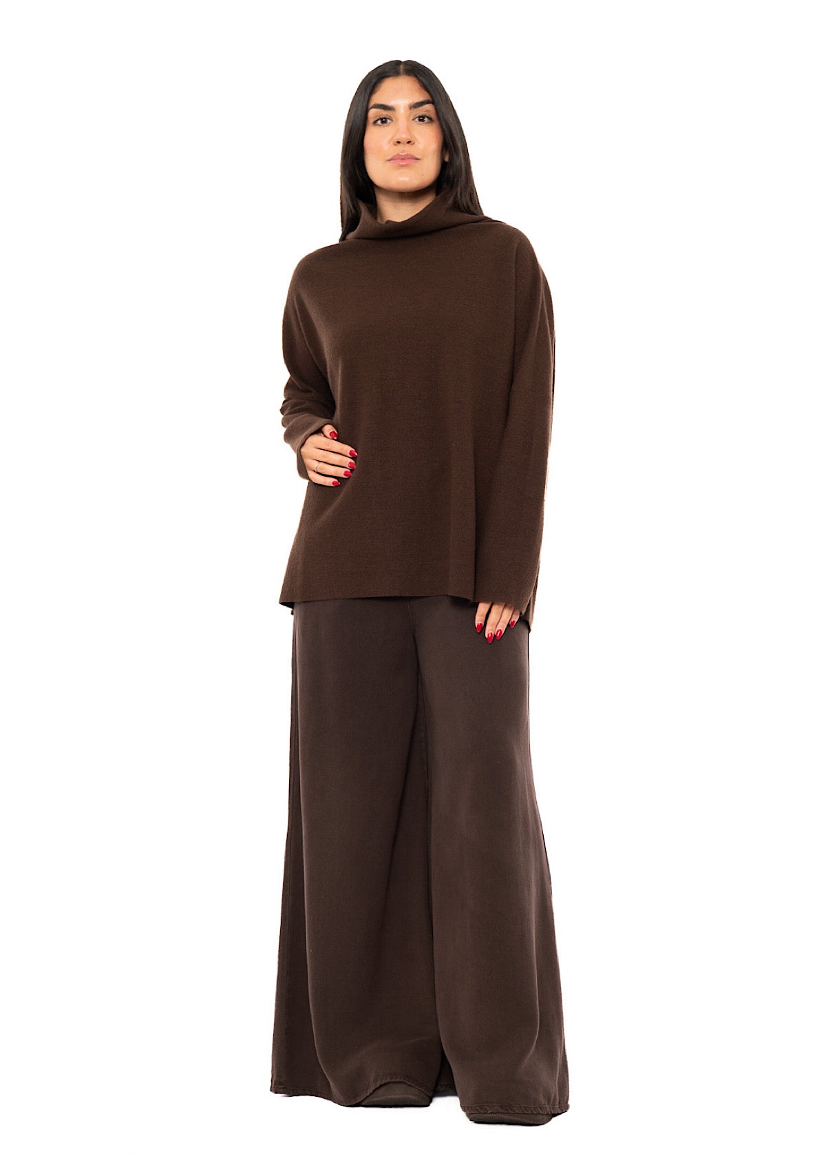 RELAXED BOILED WOOL PULLOVER