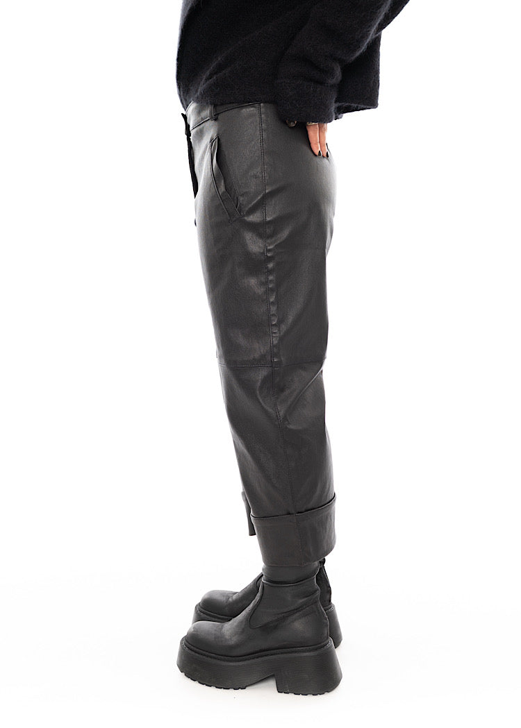 SORT AARHUS LEATHER TROUSER