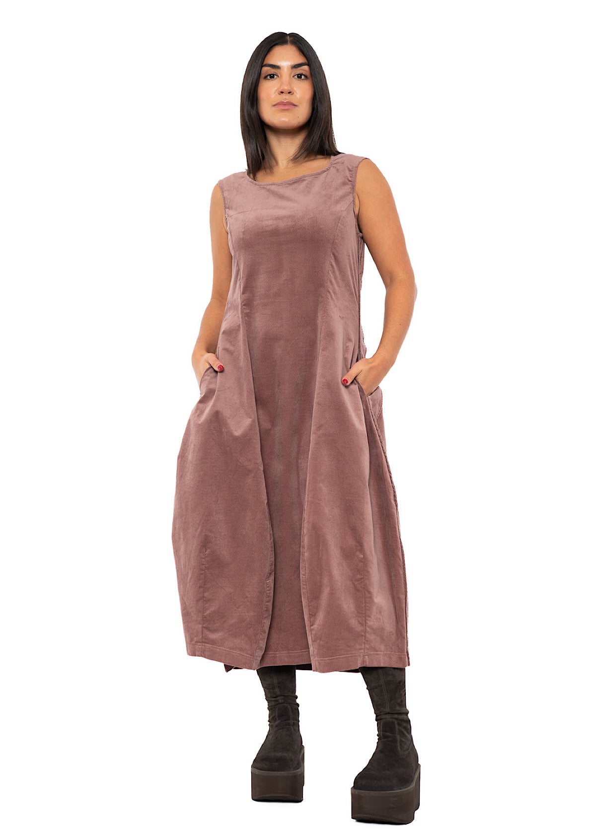 STRETCH-VELVET BALLOON DRESS