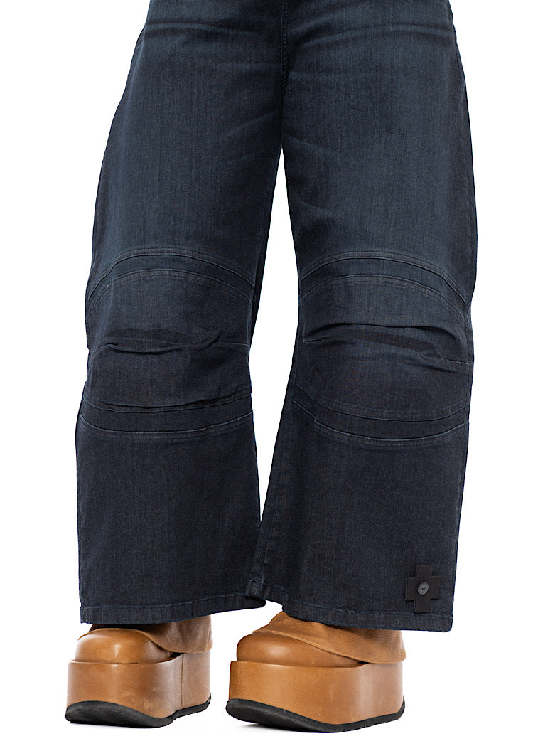 STRETCH HORSESHOE WIDE-LEG TROUSER