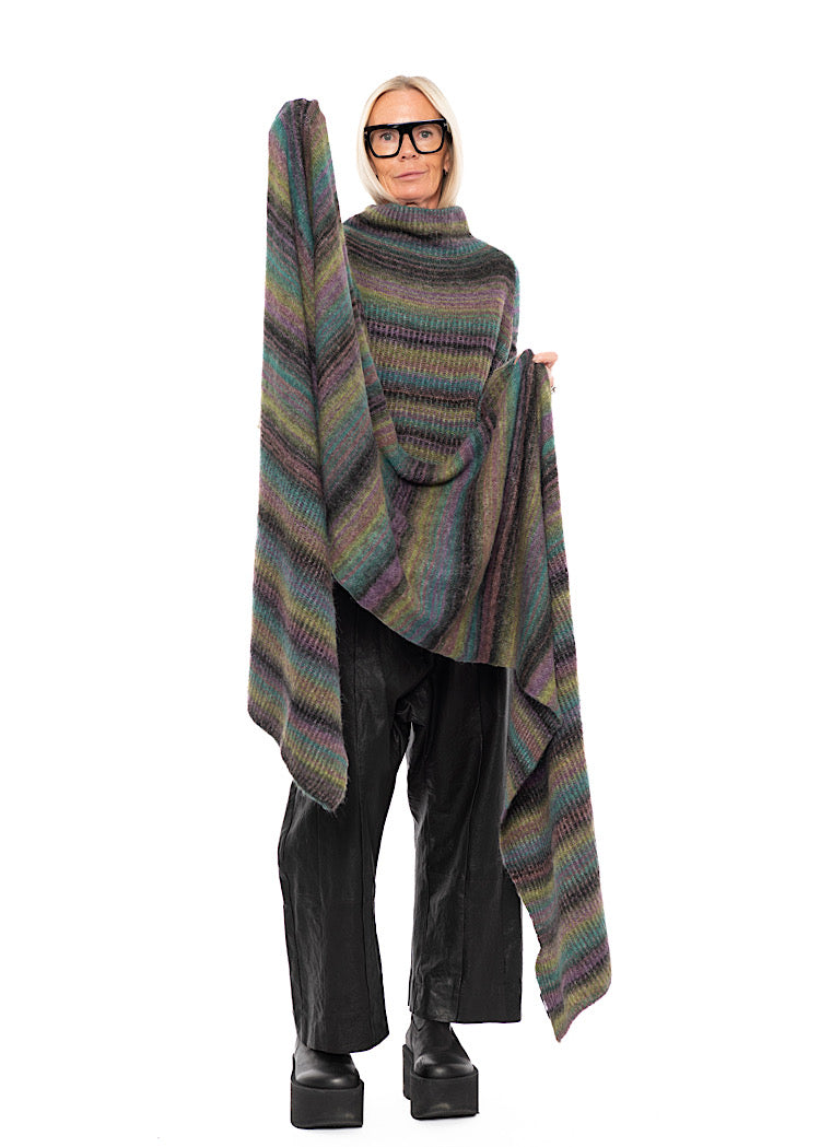MULTICOLOUR STRIPE KNITTED SCARF