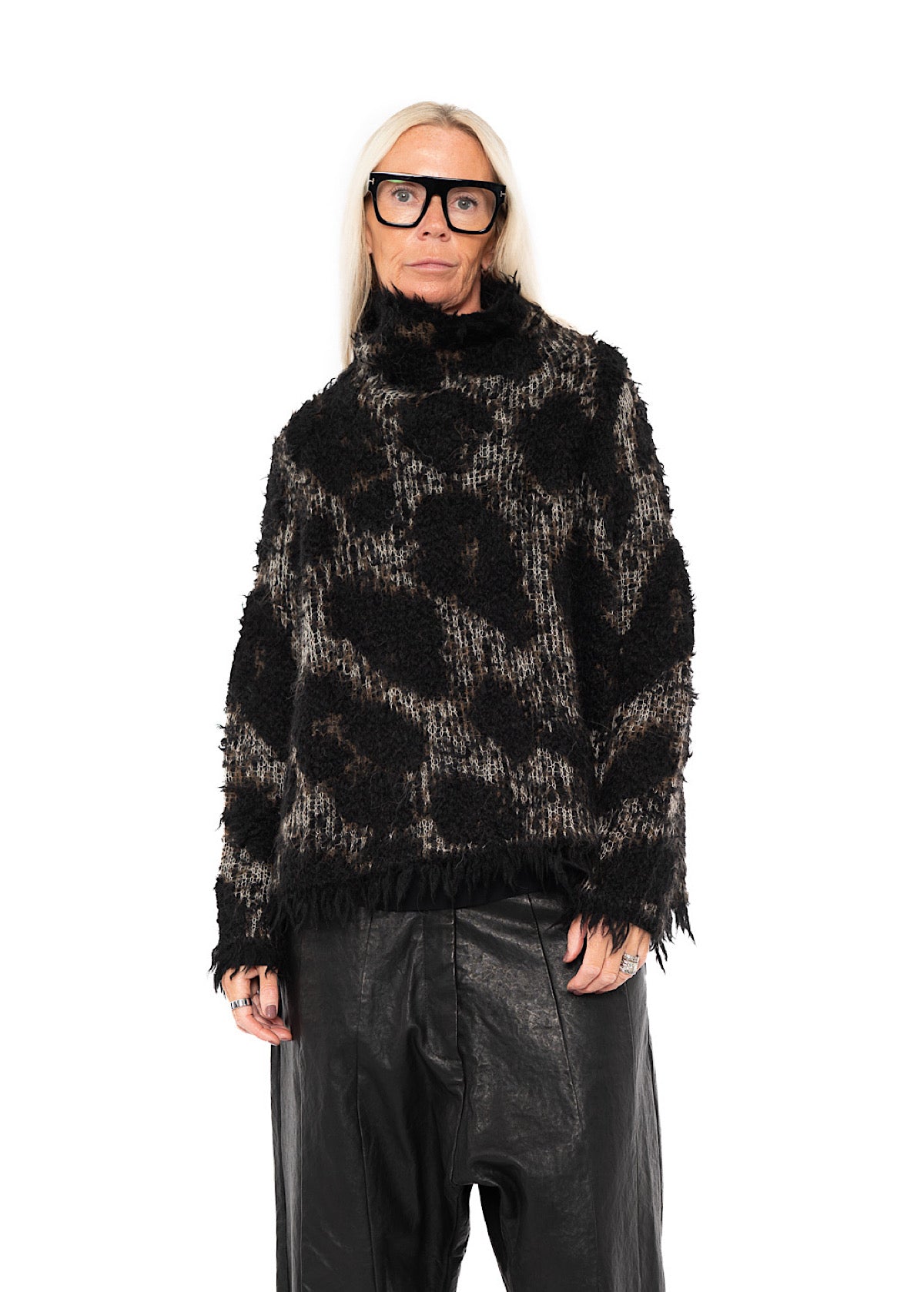 LEOPARD JACQUARD ALPACA PULLOVER