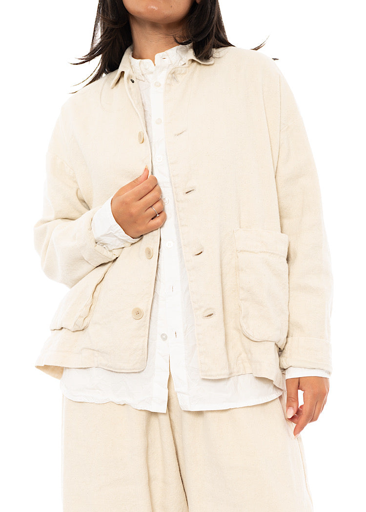 LINEN-COTTON UTILITY JACKET