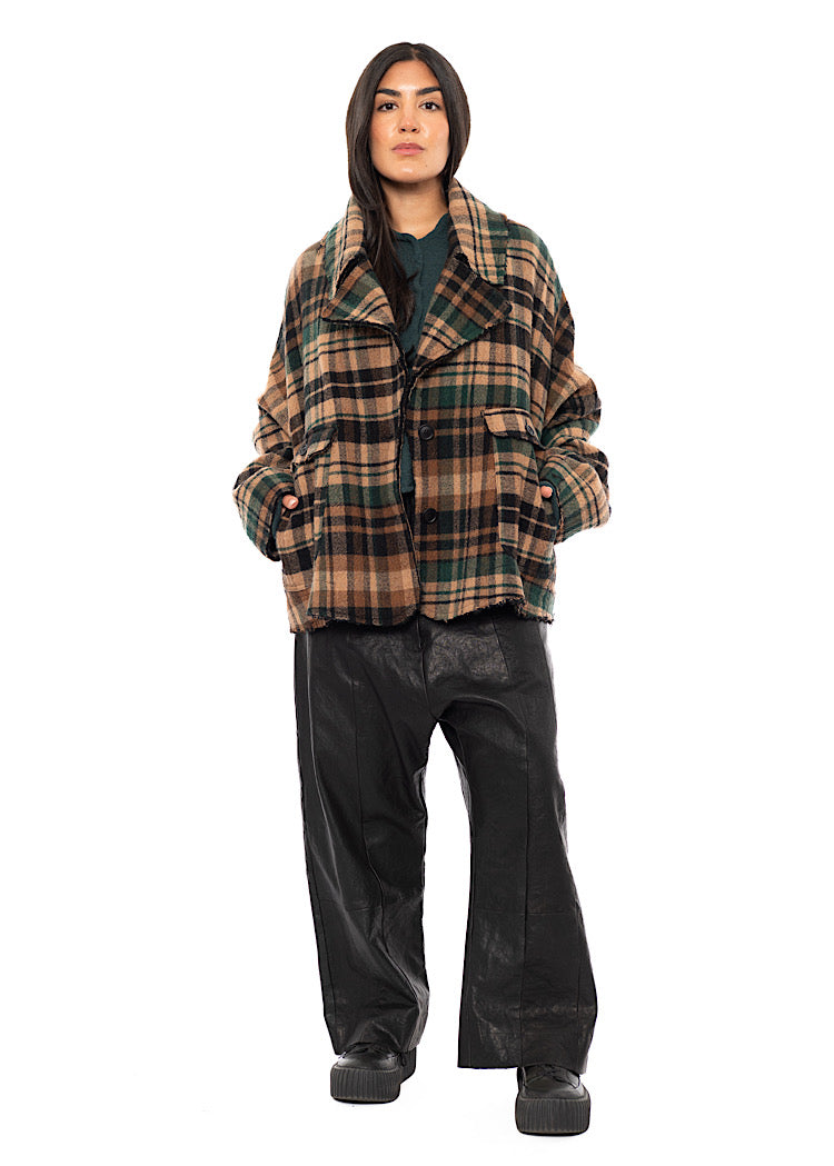OVERSIZED CHECK WOOL JACKET