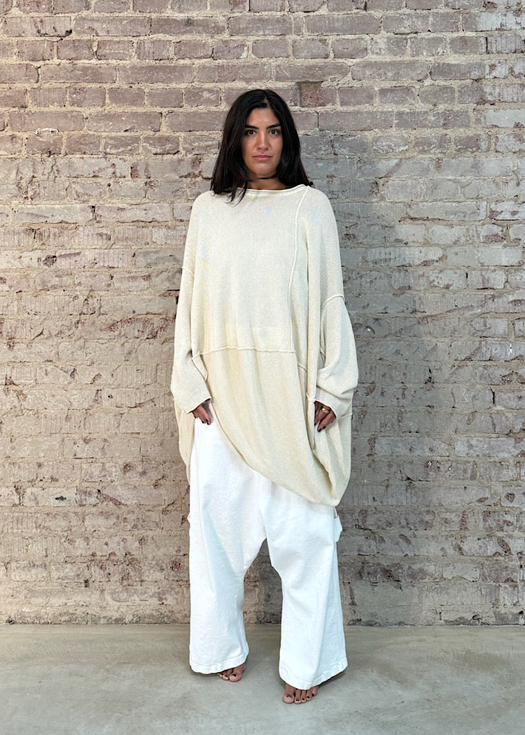 PRE-ORDER RUNDHOLZ MAINLINE KNITTED TUNIC *PEPPER* (Shown in MARSHMALLOW)