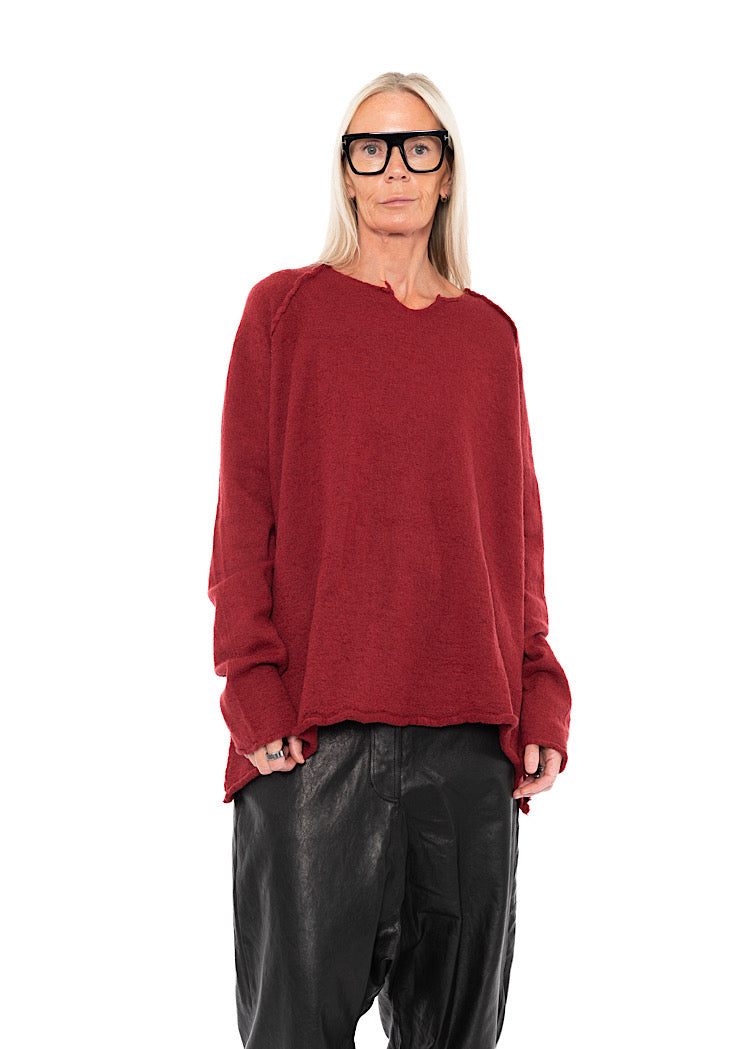 RELAXED BOILED WOOL PULLOVER