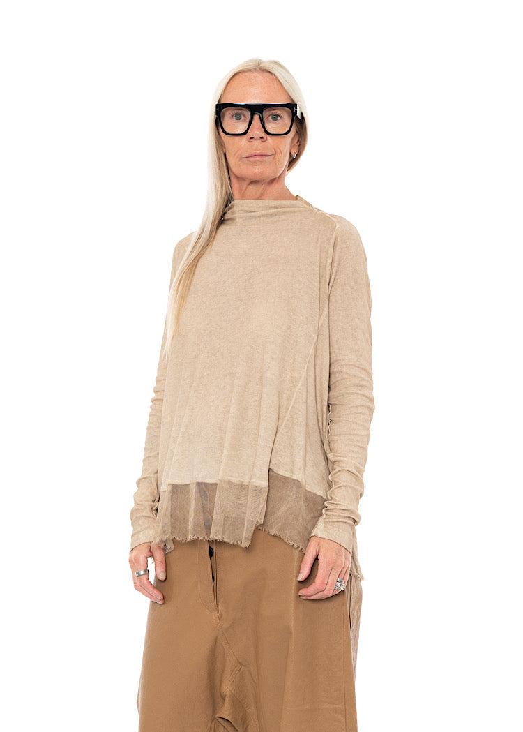 RELAXED NETTED HEM T-SHIRT