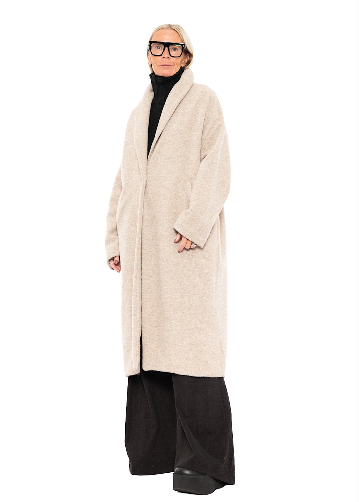 WOOL-BLEND COAT WITH SCARF