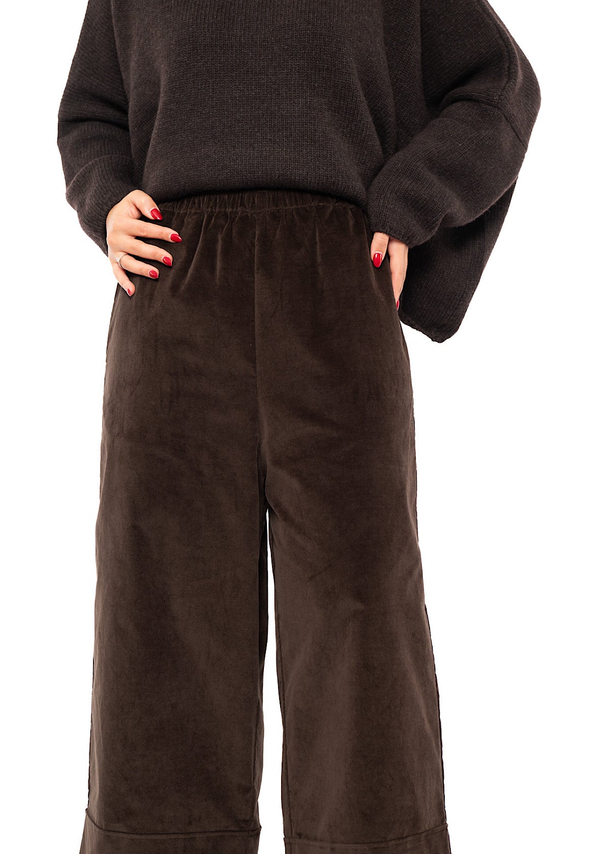 VELVET WIDE LEG GIONA TROUSER