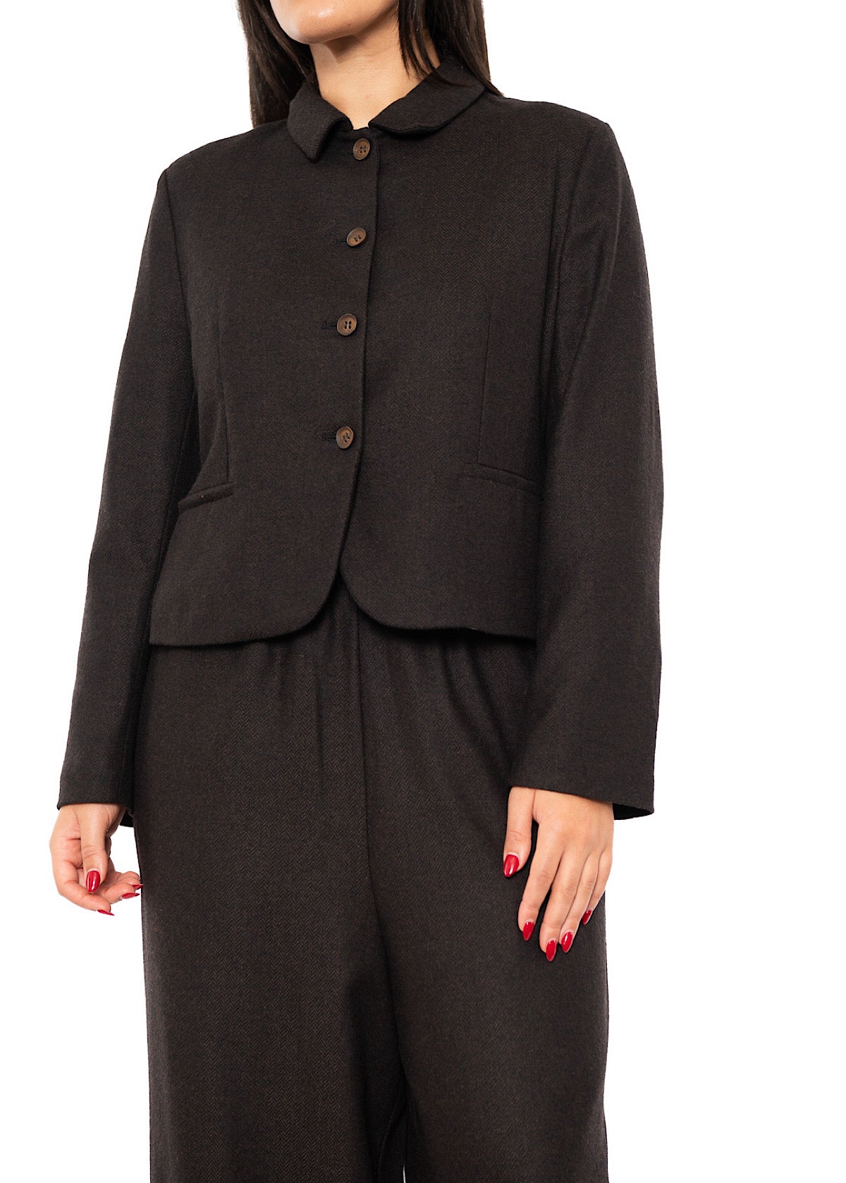CROPPED HERRINGBONE GINNY JACKET