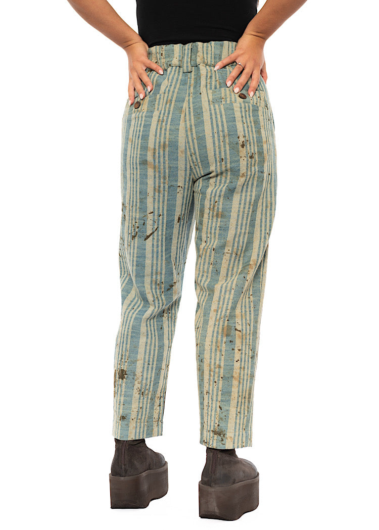 STRAIGHT LEG STRIPED COTTON TROUSER