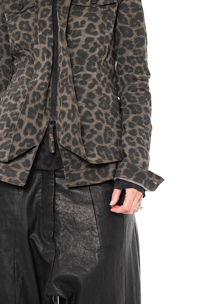 LEOPARD PRINT STRETCH JACKET