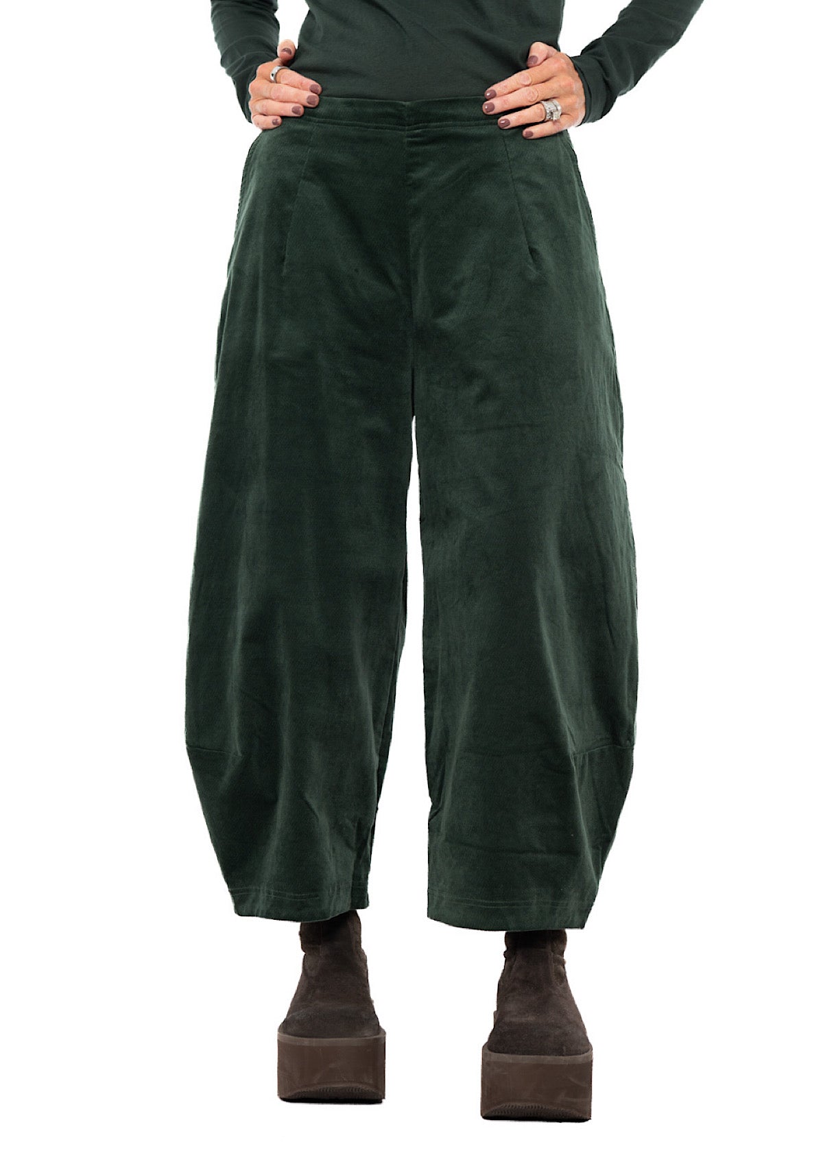 STRETCH-VELVET BALLOON TROUSER