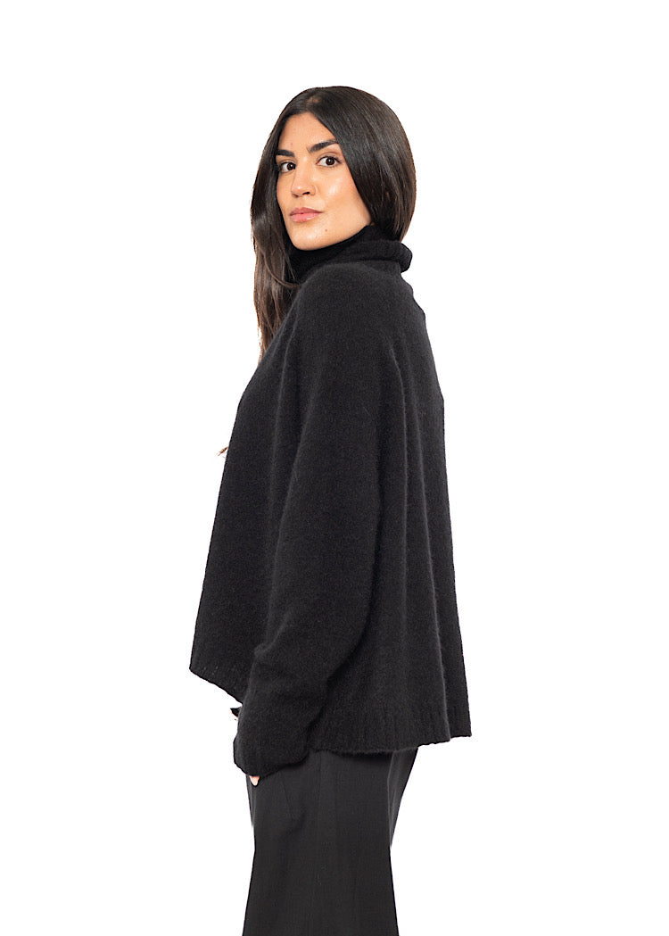 BRUSHED MÉLANGE KNITTED PULLOVER