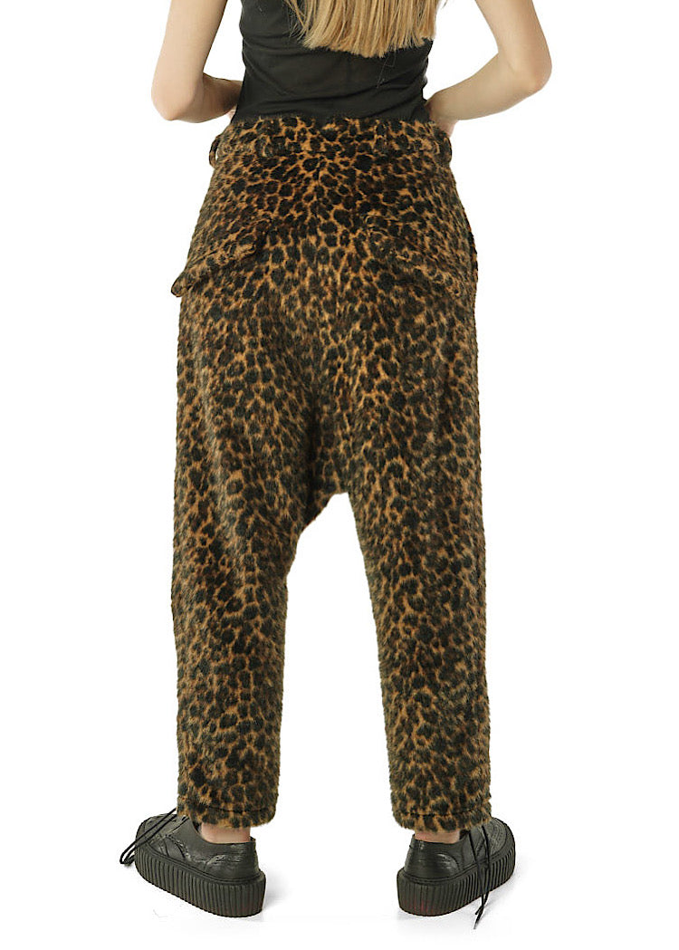 FAUX FUR LEOPARD TROUSER