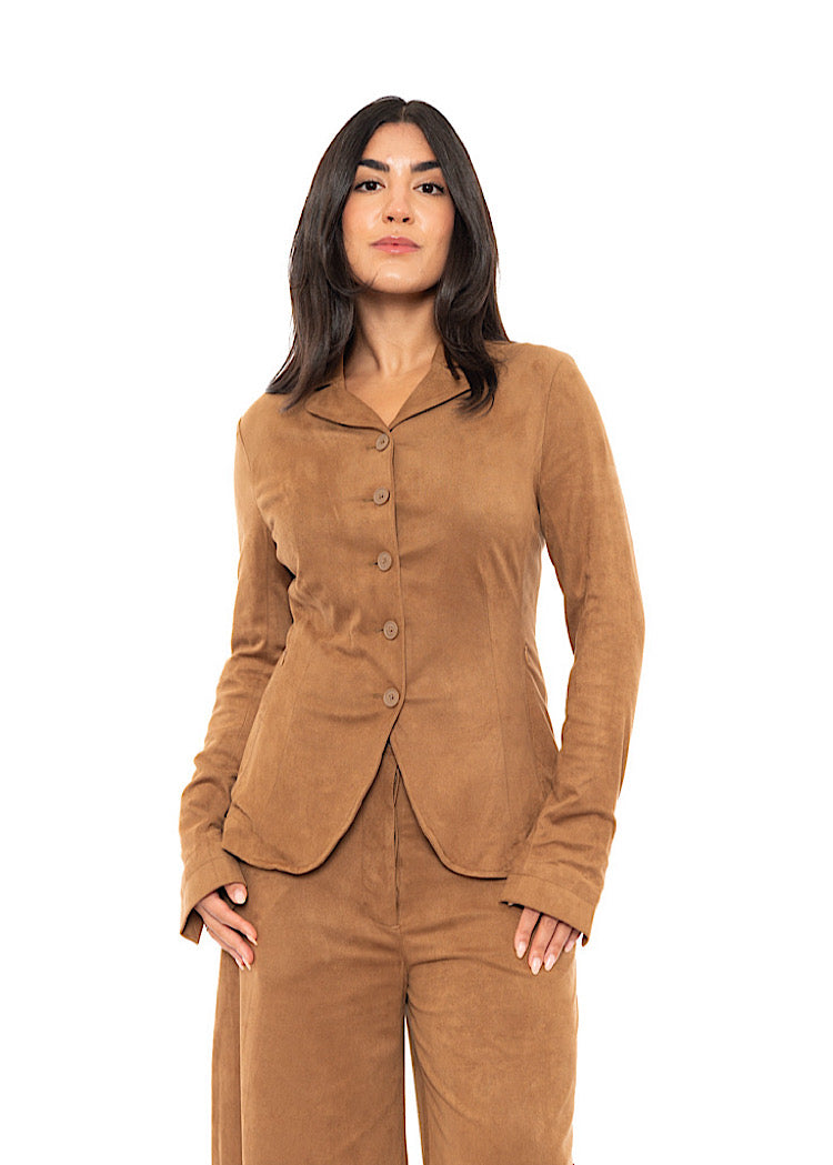 FAUX SUEDE TAILORED JACKET