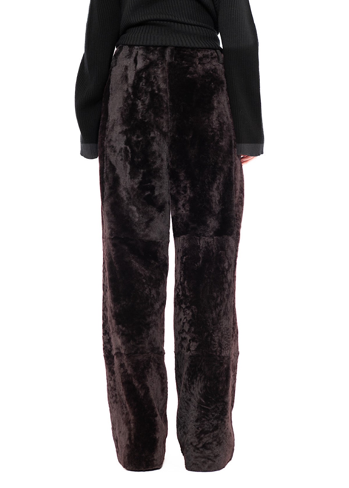 WIDE FUR LEATHER TROUSER