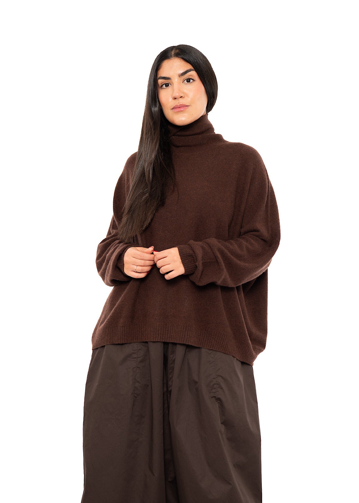 ROLL NECK CASHMERE PULLOVER
