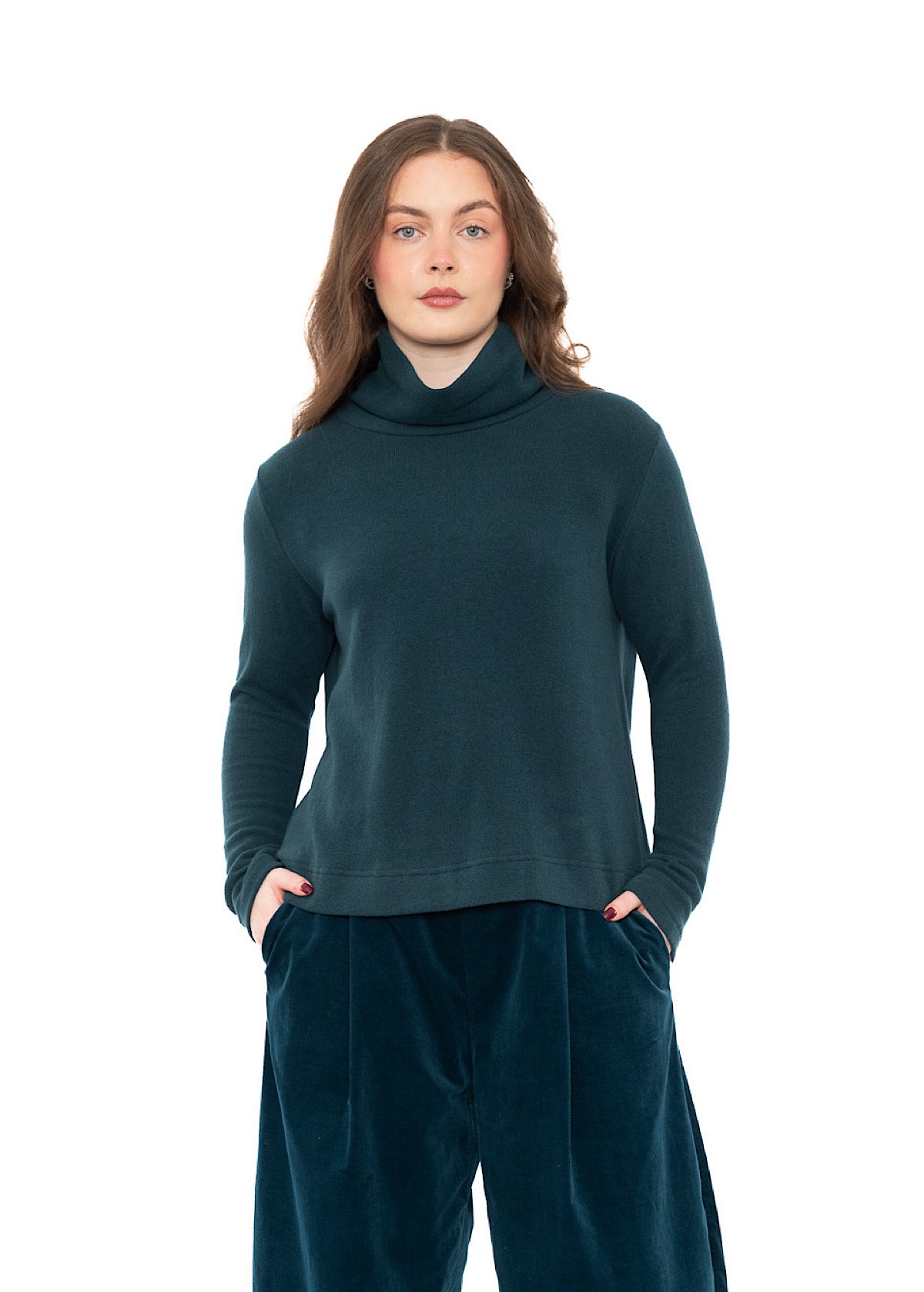 COTTON-FLEECE LYDIA PULLOVER