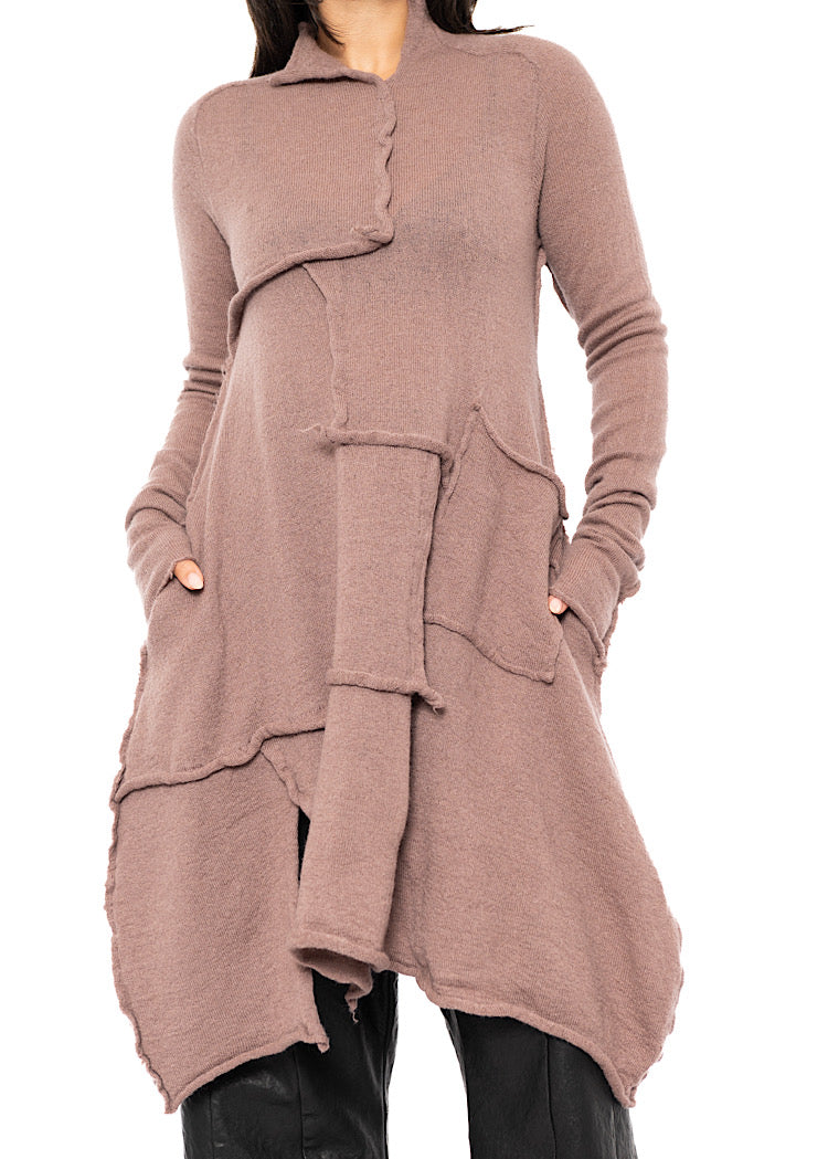 ASYMMETRIC WOOL KNITTED TUNIC
