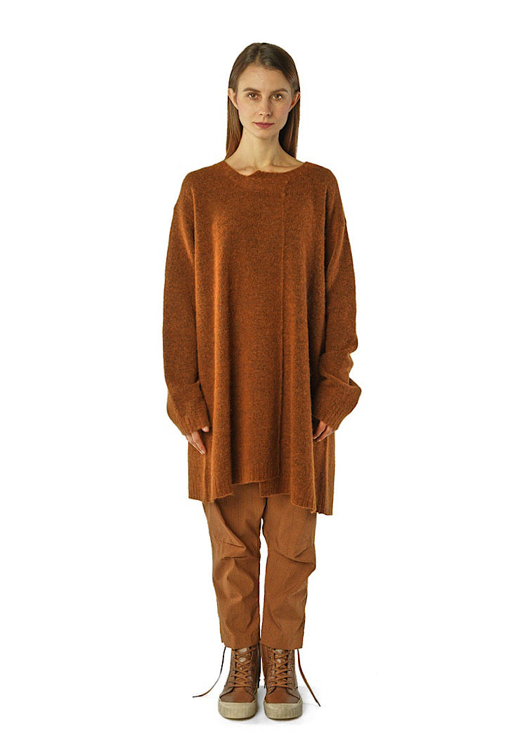 BRUSHED MÉLANGE KNITTED TUNIC *FOREST MELANGE* (Shown in BRONZE MELANGE)