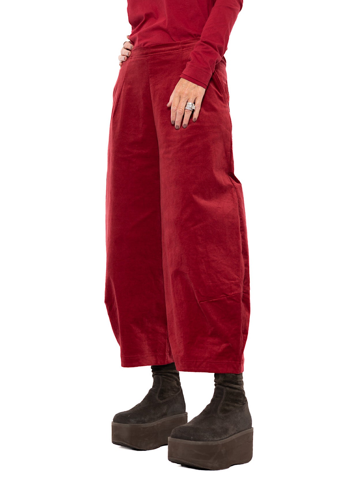 STRETCH-VELVET BALLOON TROUSER
