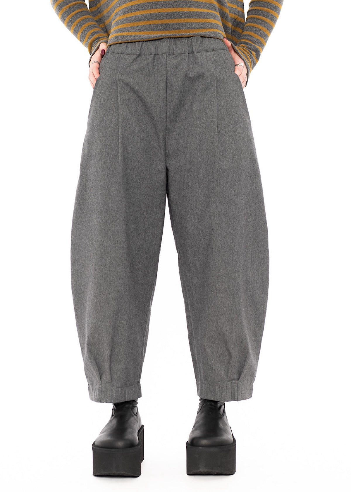 STRUCTURED COTTON-MIX BIANCO D TROUSER