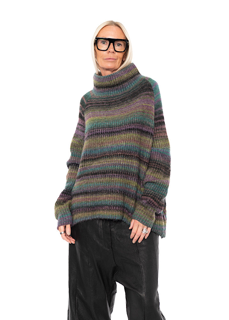 MULTICOLOUR STRIPE KNITTED PULLOVER