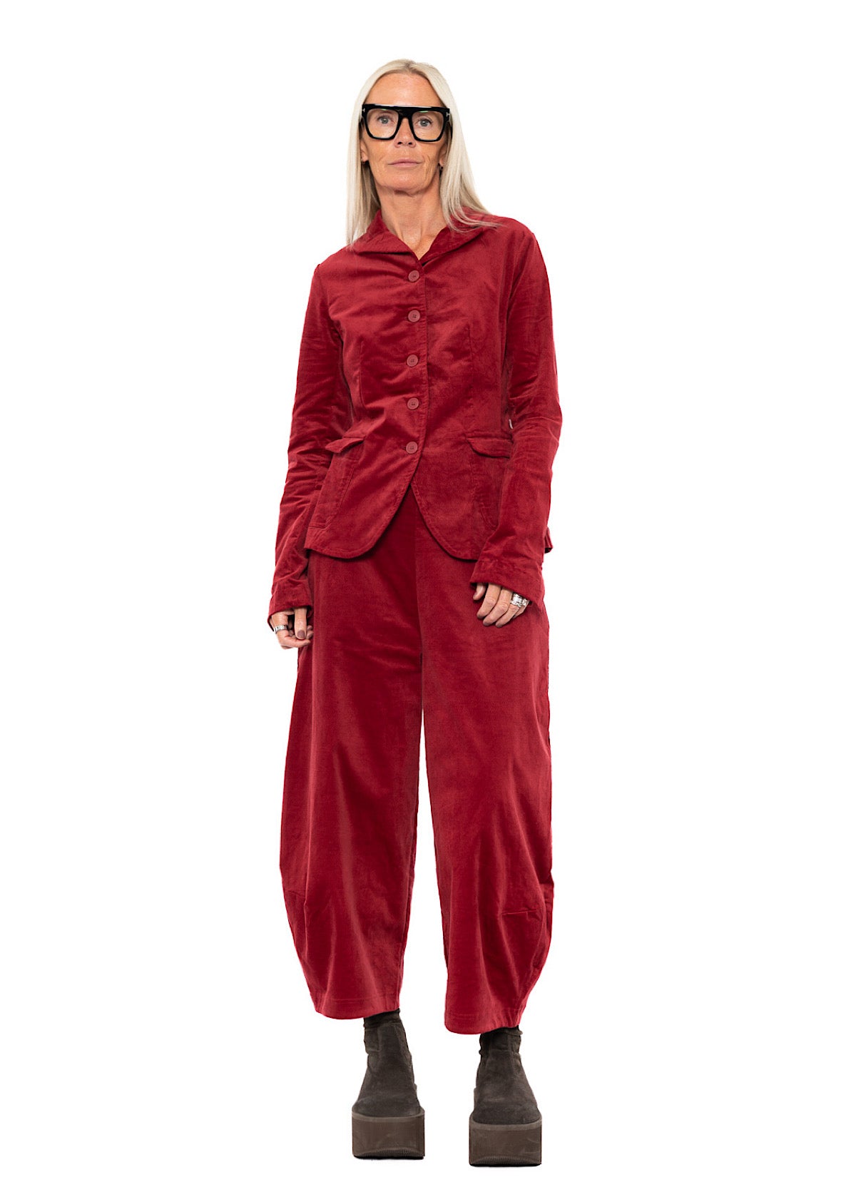 STRETCH-VELVET BALLOON TROUSER