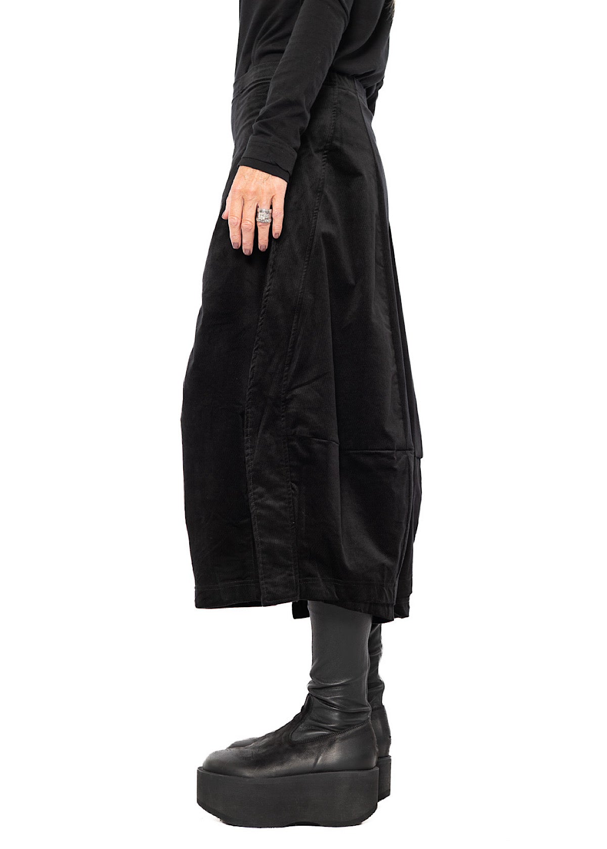 STRETCH-VELVET BALLOON SKIRT