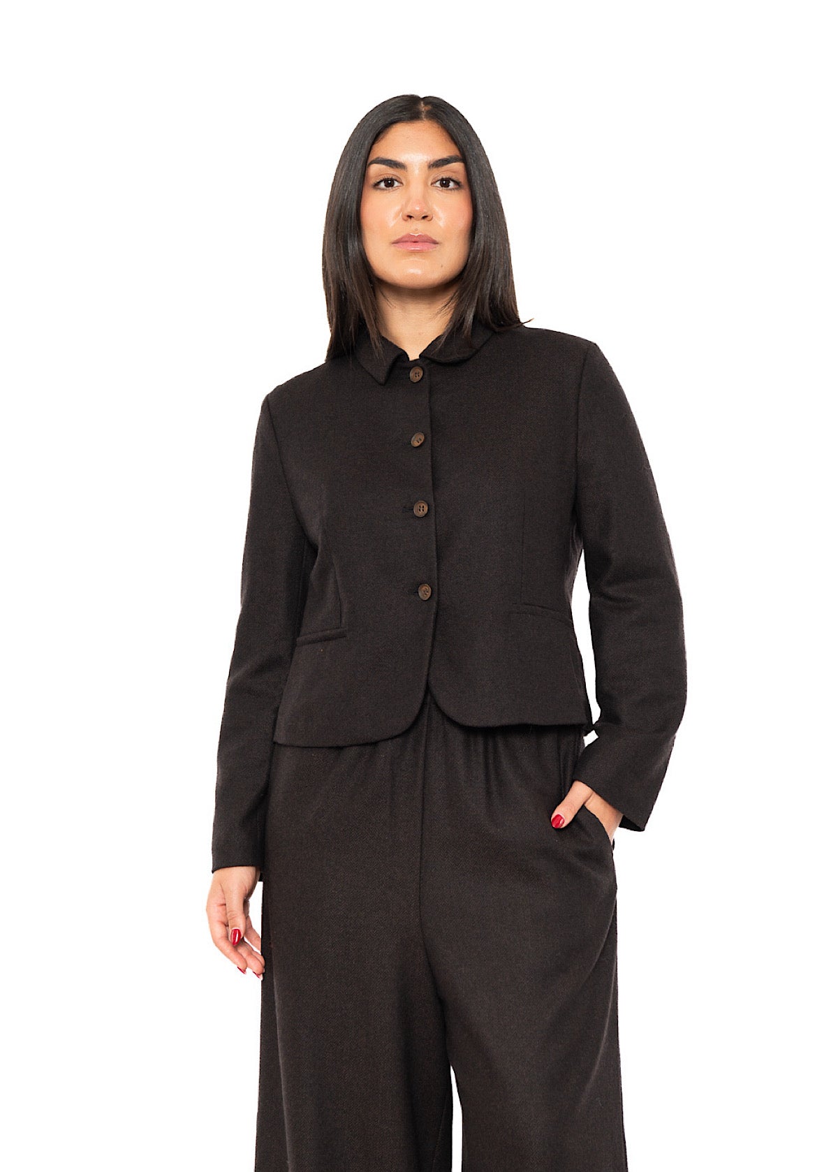 CROPPED HERRINGBONE GINNY JACKET