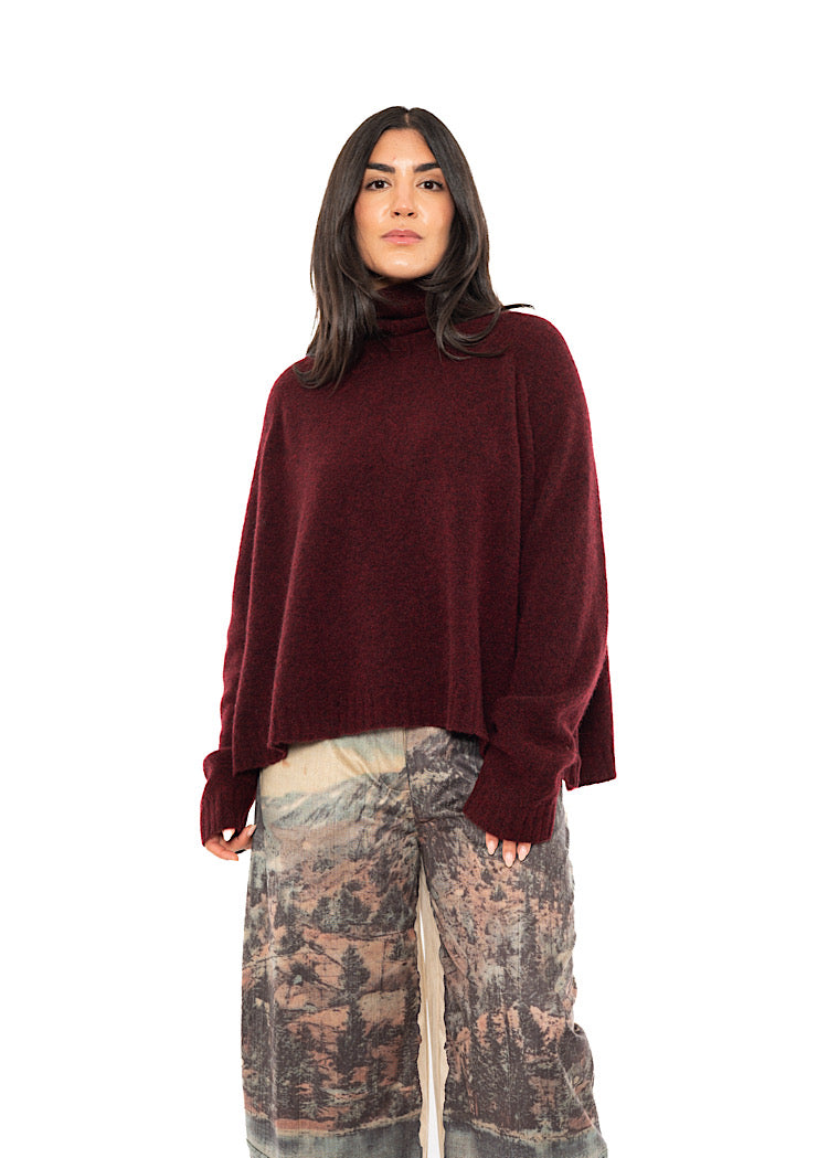 BRUSHED MÉLANGE KNITTED PULLOVER