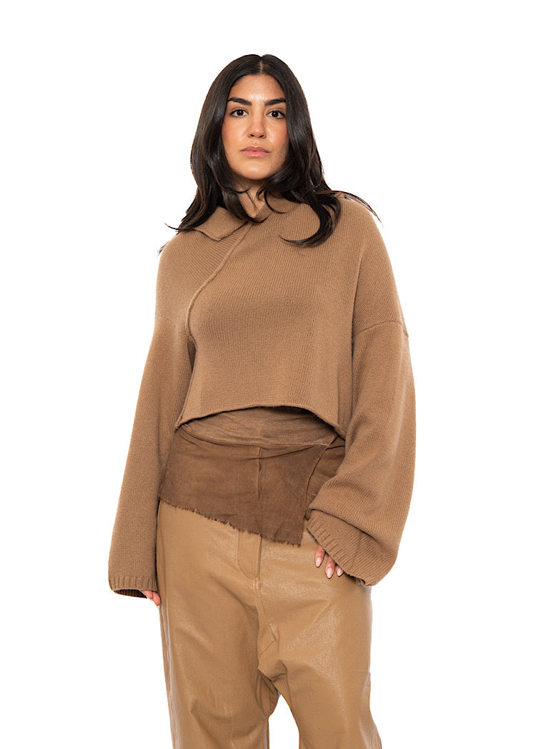 CROPPED MERINO YAK PULLOVER