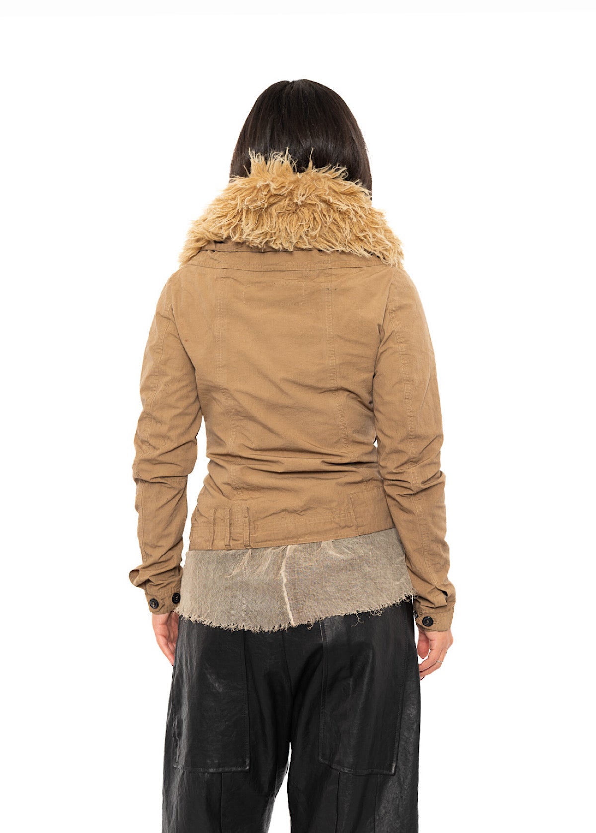 FITTED DETACHABLE FAUX FUR TRIMMED JACKET
