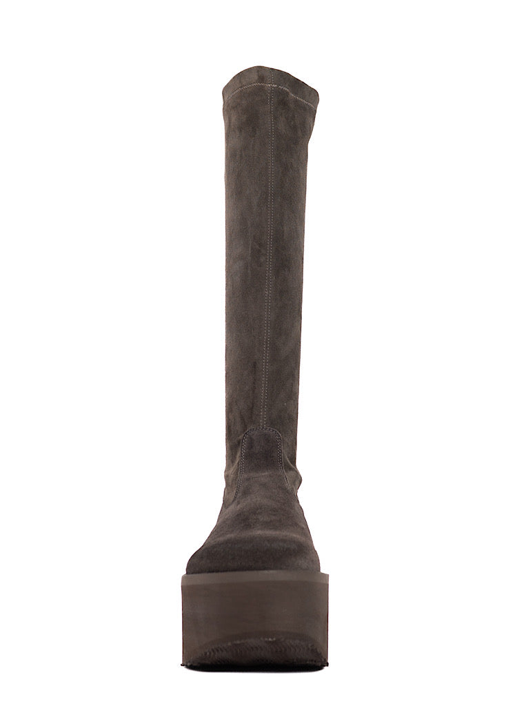 STRETCH SUEDE PLATFORM BOOT