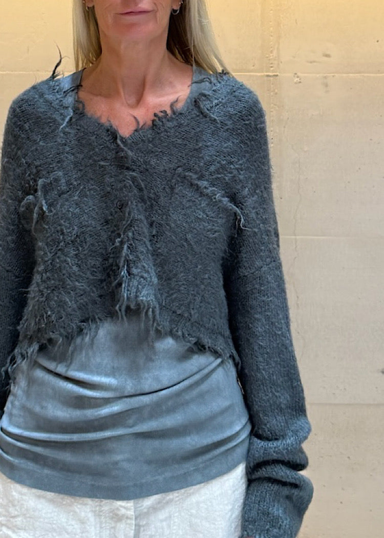 PRE-ORDER RUNDHOLZ DIP CARDIGAN *SKY* (Shown in SEAWEED)