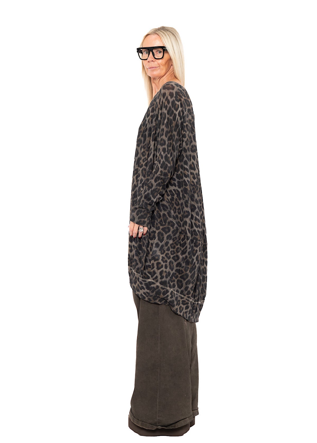 LEOPARD PRINT RIB TUNIC