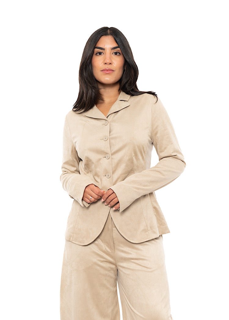 FAUX SUEDE TAILORED JACKET