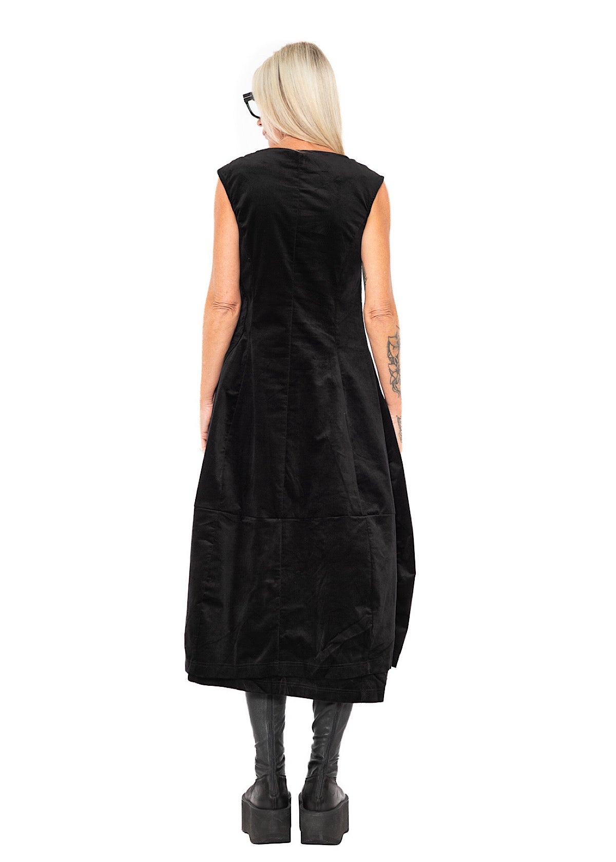 STRETCH-VELVET BALLOON DRESS