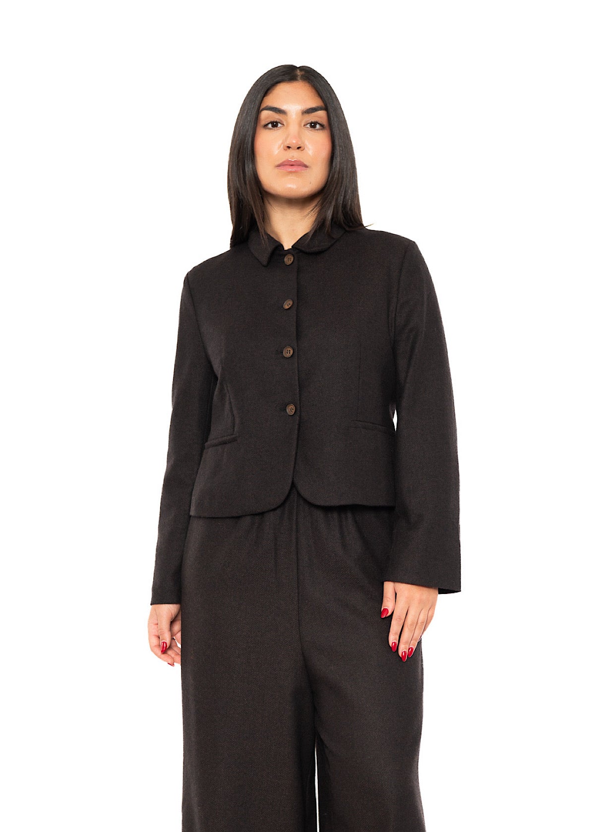 CROPPED HERRINGBONE GINNY JACKET