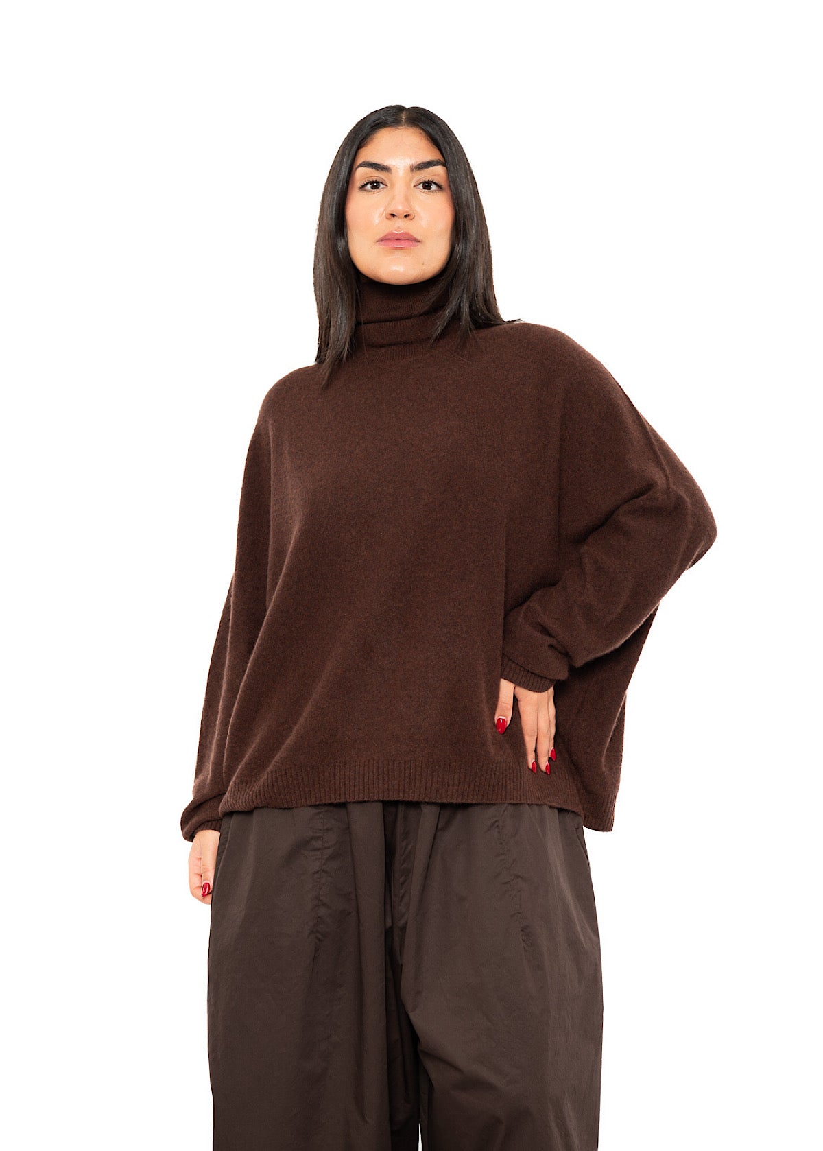 ROLL NECK CASHMERE PULLOVER