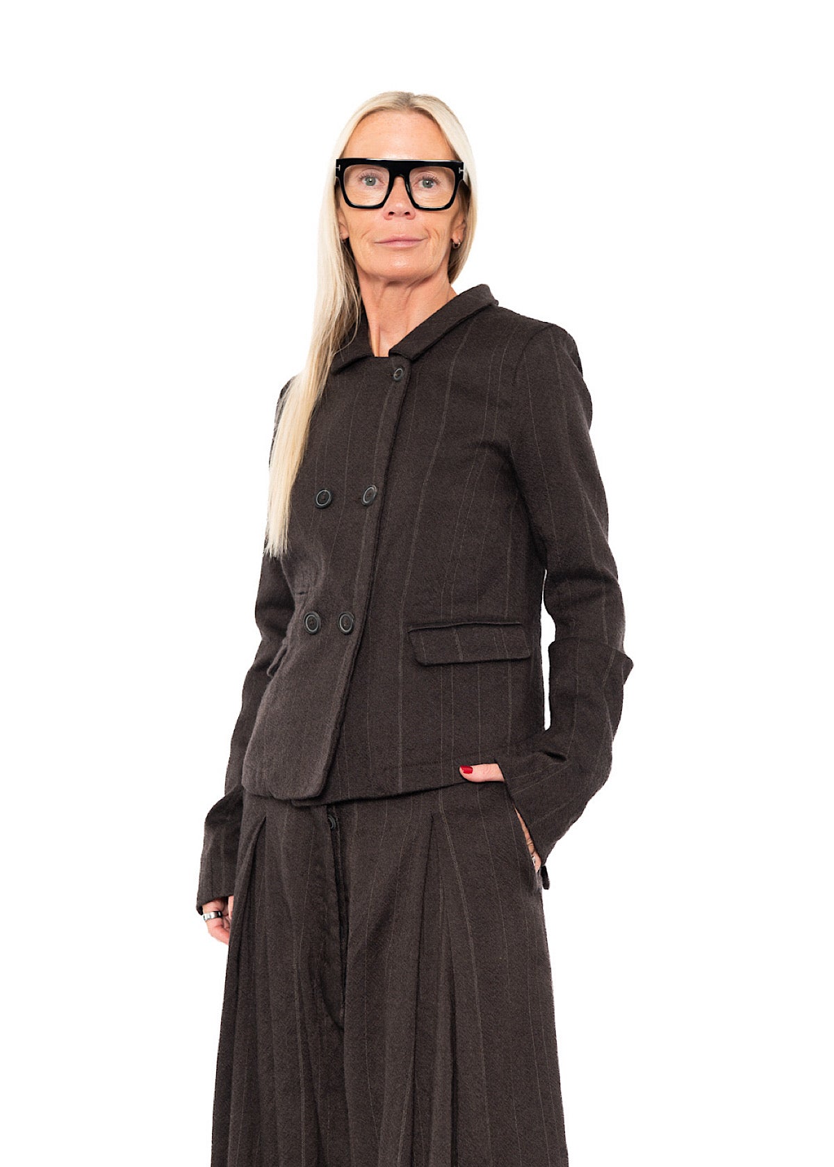 PINSTRIPE WOOL TAILORED JACKET