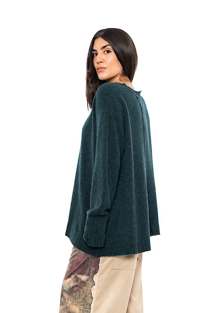 BRUSHED MÉLANGE KNITTED PULLOVER