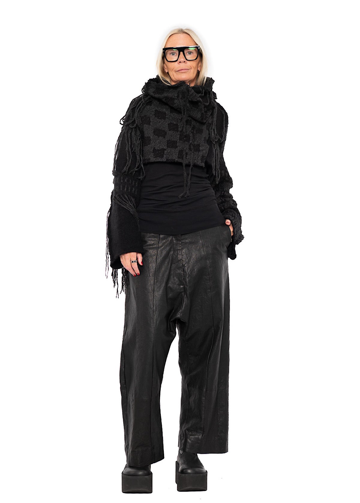 KURZER PULLOVER AUS TAPESTRY-STRICK