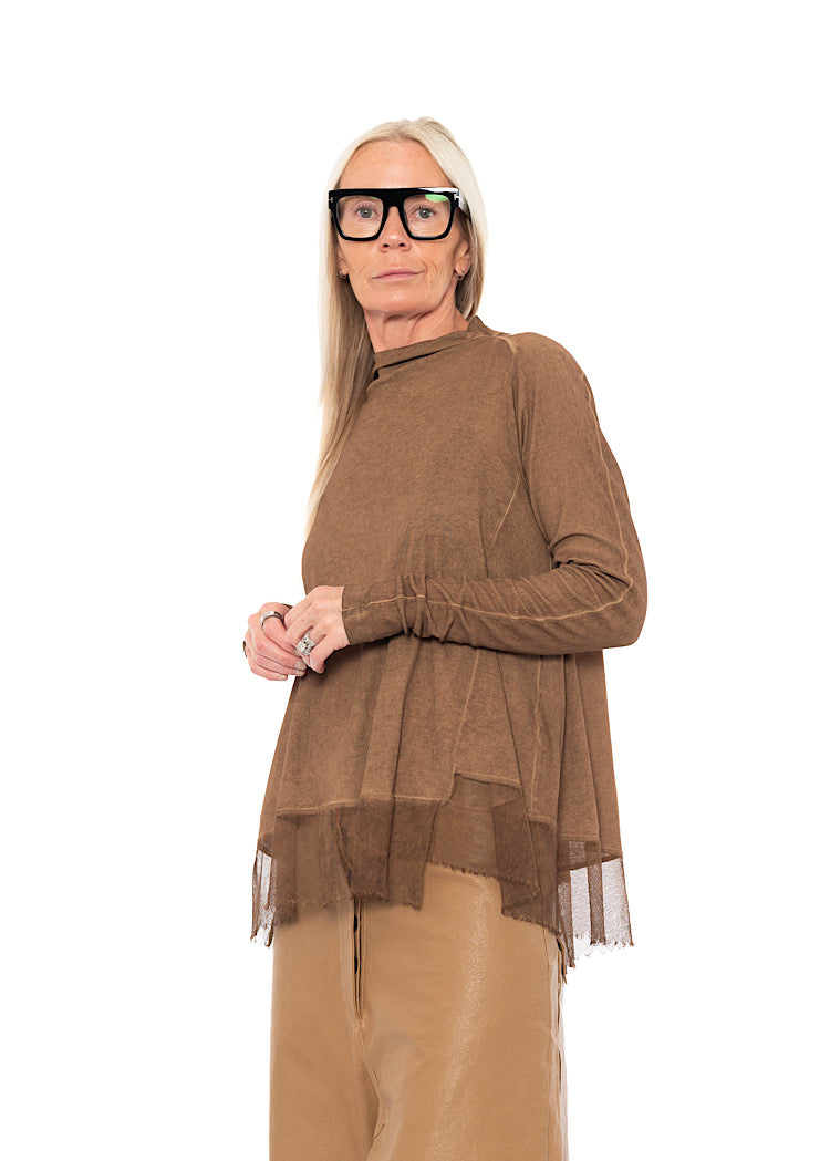 RELAXED NETTED HEM T-SHIRT
