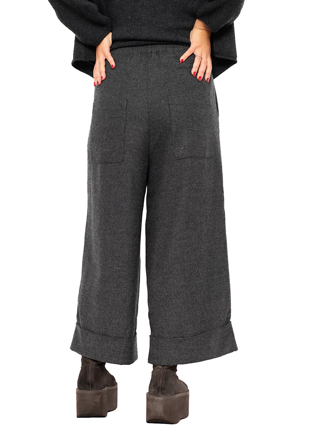 HERRINGBONE WIDE LEG GIONA TROUSER