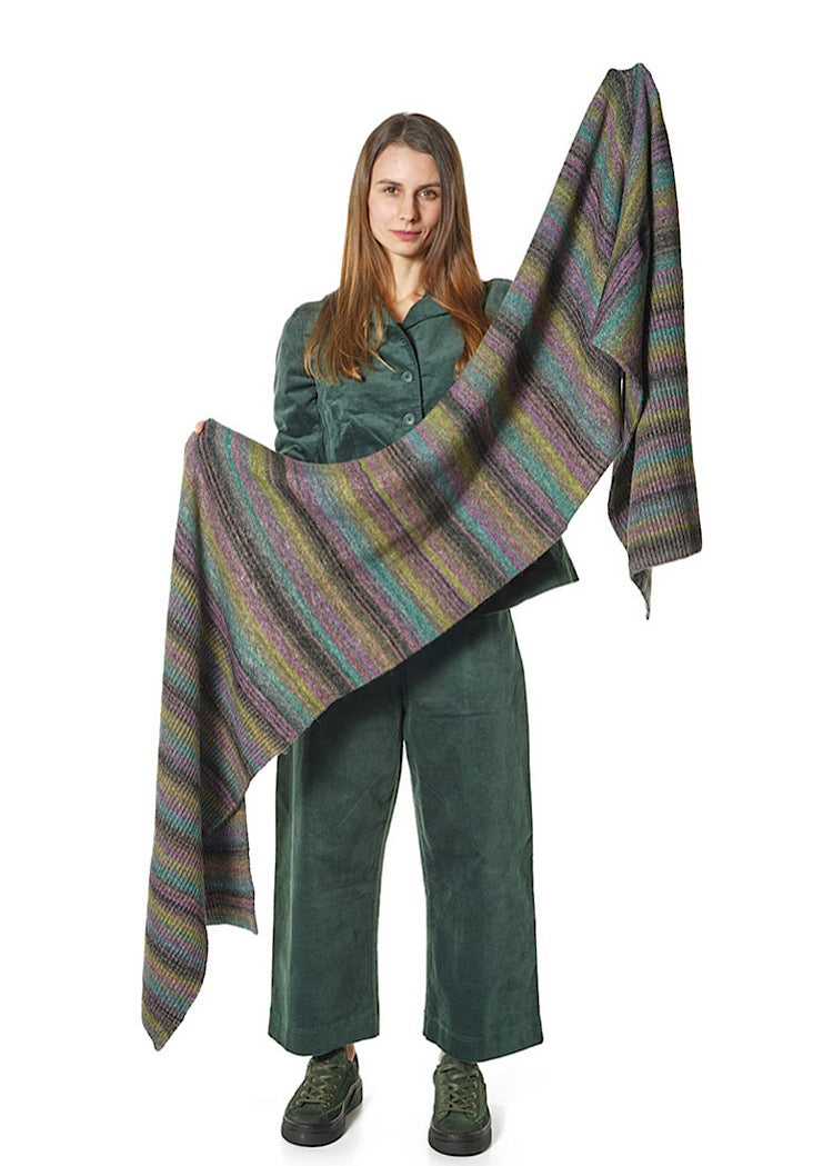 MULTICOLOUR STRIPE KNITTED SCARF