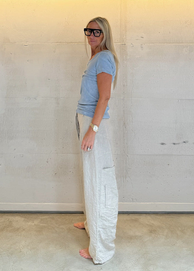 PRE-ORDER RUNDHOLZ DIP TROUSER *SKY MELANGE* (Shown in LINEN MELANGE)
