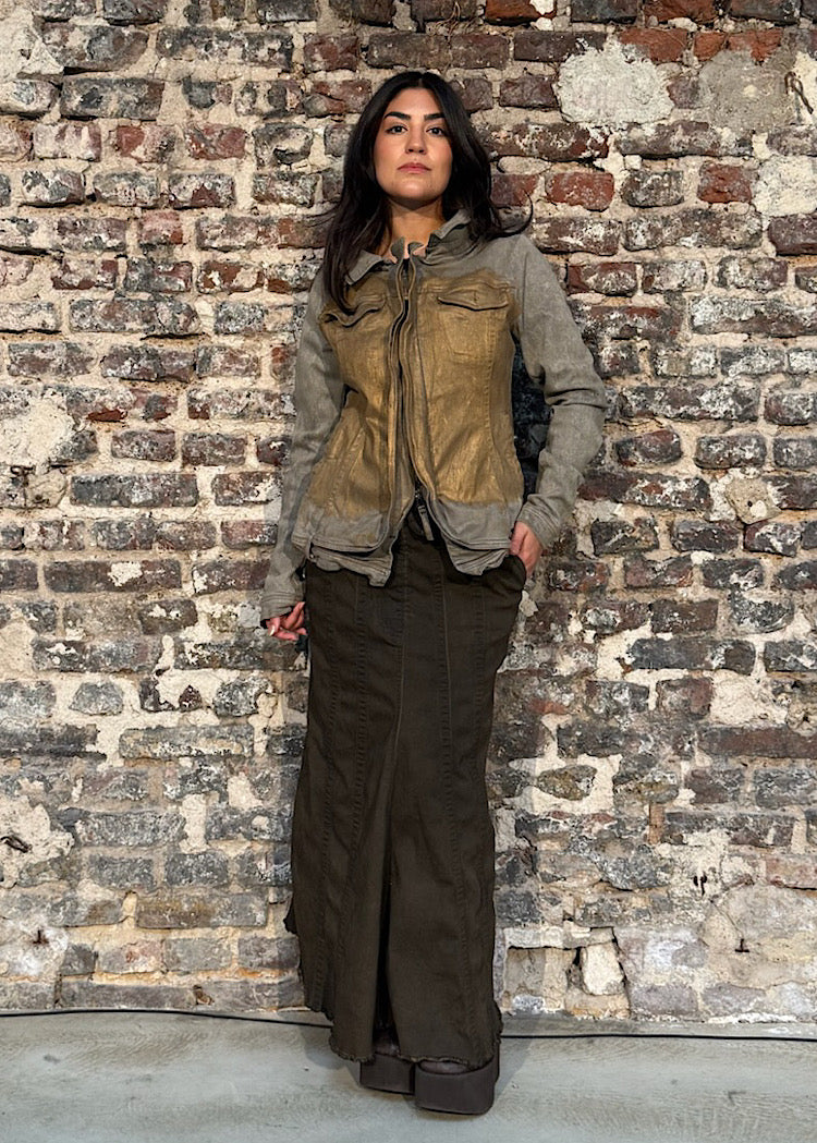 STRETCH DENIM MAXI SKIRT *GINGER CLOUD* (SHOWN IN UMBRA CLOUD)